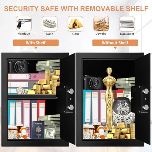 3.3 Cubic Feet Home Safe Fireproof Waterproof, Digital Home Security Safe Box with Programmable Keypad and Spare Keys, Document Safe for Money Firearms Medicine Valuables - Image 4