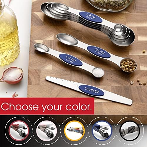 Spring Chef 8 Magnetic Measuring Spoons Set for Baking & Cooking, Sapphire - Image 6