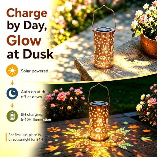 Hummingbird Colorful Solar Lantern Outdoor Waterproof, Garden Gift - Image 3