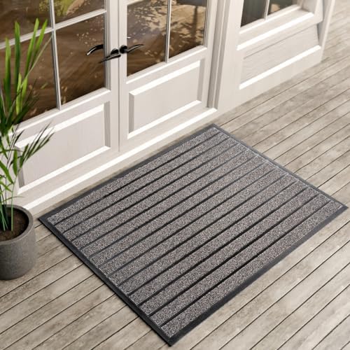 ubdyo Extra Durable Door Mat Outside Entrance (47" x 32", Bright Grey) by UBDYO