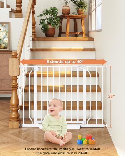 Baby Gate Auto Close, 29"-40" Dog Gate Indoor for Stairs & Doorways - Image 2