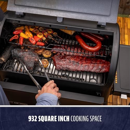 Pit Boss 850 Navigator Series WiFi & Bluetooth Wood Pellet Grill & Smoker, Flame Broiler and LCD Digital Controller, 932-Sq. In. Cook Space, 180°F to 500°F Temp Range, Meat Probe, 30 lb. Hopper - Image 4