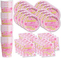 Twinkle Twinkle Little Star Pink Birthday Party Supplies Set Plates Napkins Cups Tableware Kit for 16 by BirthdayGalore