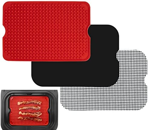 Air Fryer Liner Accessories for Ninja Foodi XL Smart FG551 6-in-1 Indoor Grill, Reusable Heat Resistant Mat for Air Fryer, Ninja Foodi Accessories, Easy Clean Replacement for Parchment Paper by INFRAOVENS