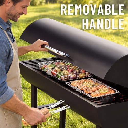 Nesting Grill Basket Set, BBQ Accessories, Outdoor Camping, Gifts for Men - Image 5