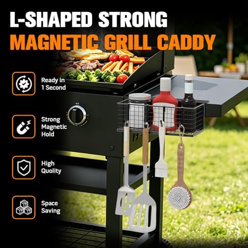 2PACK Magnetic Grill Caddy for Grills, Space Saving Outdoor Griddle Accessories Organizer, BBQ Storage Box for Weber Grill, Traeger Smoker, and Blackstone Griddle - Image 5