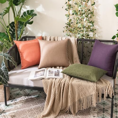 MIULEE Decorative Outdoor Pillow Covers Lumbar Waterproof 12x20 Olive Green - Image 5
