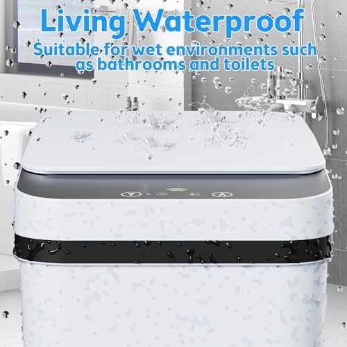 KOEYLE 2 Pack 2.2 Gallon Automatic Touchless Garbage Can, Small Motion Sensor Smart Trash Can, Slim Waterproof Trash Bin for Bedroom, Bathroom, Office, Living Room, White - Image 4