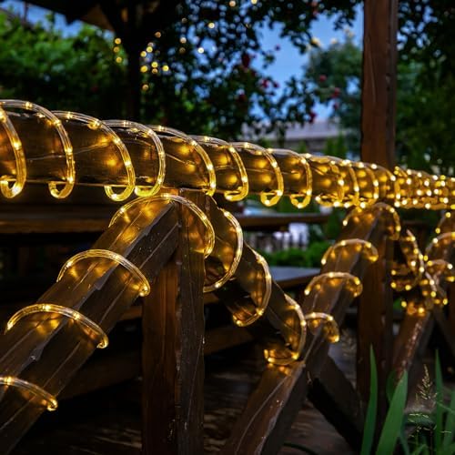Solar Rope Lights, 33ft 100LED Solar String Lights, 8 Modes, Waterproof - Image 3