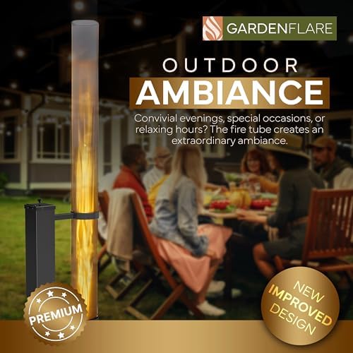 Premium 58in Wood Pellet Patio Heater, Fire Tube, Black - Image 3
