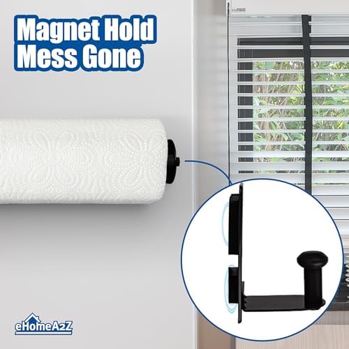 Magnetic Paper Towel Holder Heavy Duty Steel Refrigerator Kitchen Fridge Bar Grill BBQ RV (Black, 1) - Image 6