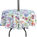 EHouseHome Outdoor and Indoor 60inch Round Tablecloth with Umbrella Hole and Zipper, Waterproof Zippered Patio Cloths, Spring/Summer Table Covers for Backyard Circular Table/BBQs/Picnic by EHouseHome