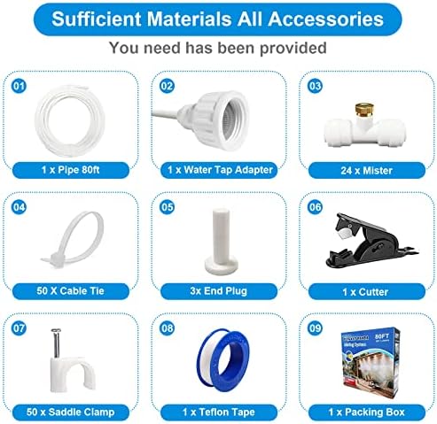 Patio Misters for Cooling Outdoor, White Mister for Outside, 80FT|24M - Image 4