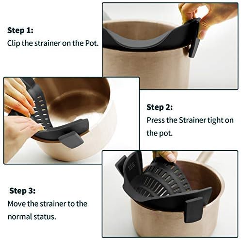 AUOON Clip On Pot Strainer Silicone, Standard 8.86 x 3.55in, Navy - Image 6