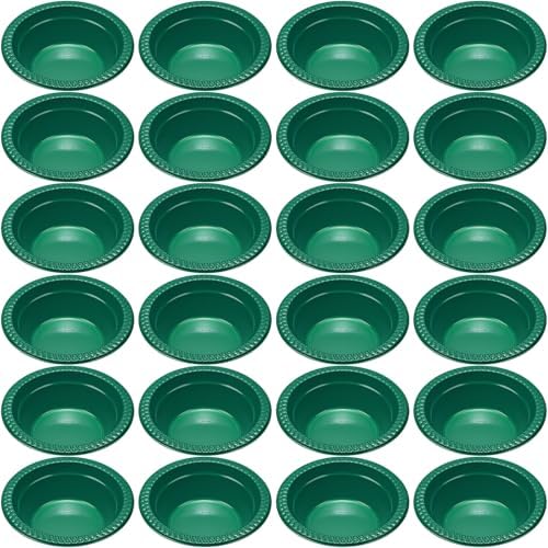 24 Pack 12 oz Disposable Plastic Bowls Dessert, Ice Cream, Salad, Soup Serving Cups for Party, Picnic, Food Snacks (Dark Green) by Unknown