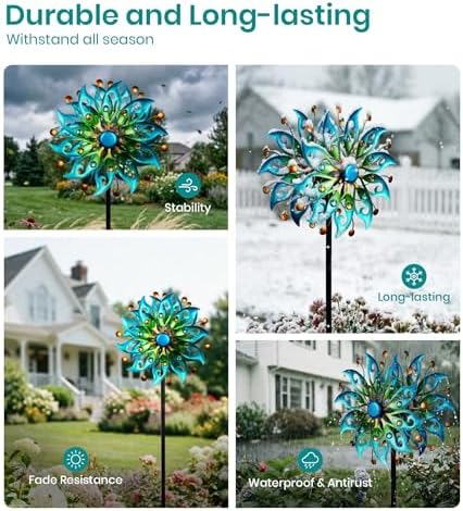 Solar Wind Spinners Outdoor, Yard Decorations Outdoor, Peacock Decor - Image 6