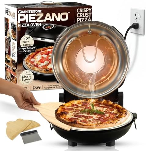 PIEZANO 12" Electric Pizza Oven Indoor Countertop Pizza Maker, Black by PIEZANO
