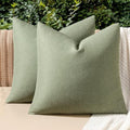 MIULEE Decorative Outdoor Pillow Covers Waterproof 16x16 Gray Green by MIULEE