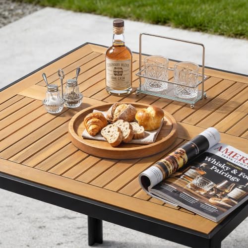 NUU GARDEN Outdoor Square Dining Table for 4 with Acacia Wood Top - Image 6