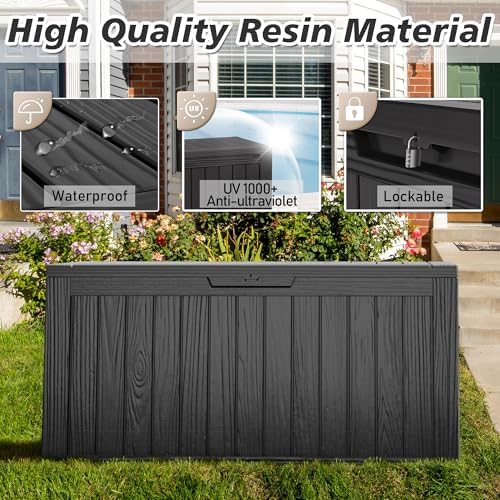 KAMABOKO Outdoor Storage Box, 85 Gallon Deck Box Outdoor Waterproof Patio - Image 3