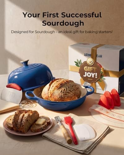 5QT Enameled Cast Iron Sourdough Bread Oven & Starter Kit, Blue - Image 3