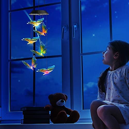 Toodour Solar Wind Chime, Color Changing Wind Chimes Butterfly Gift for Mom - Image 5