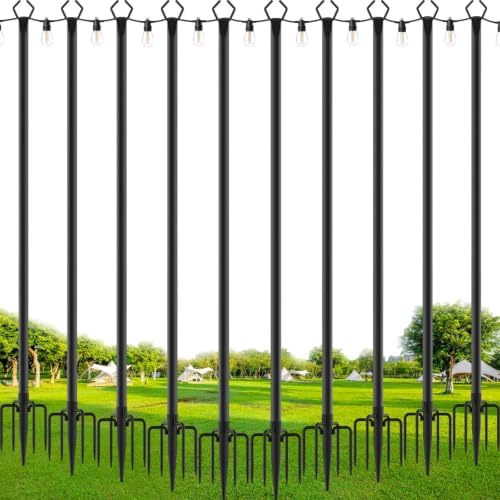 2 Pack String Light Poles,10 Ft Metal Poles with Fork for Outdoor String Lights,Outdoor Light Poles with Fork,Poles/Post/Stand for Outside,Patio,Deck,Backyard,Garden Wedding,Party by Unknown