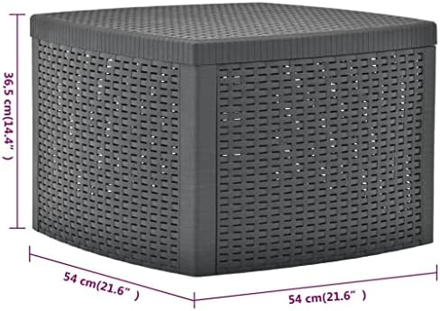 Outdoor Table Anthracite Versatile Garden Table Outdoor Dining Patio Terrace Backyard Eating Garden Dining Furniture Patio Al Fresco Meal for patios 100% Polypr - Image 2