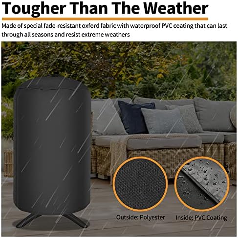 NEXCOVER Round Grill Cover | 19.5” Dia by 32”H BBQ Cover, Dome Smoker Cover, Fade & UV Resistant Barbecue Cover,Waterproof Heavy Duty Barbeque Cover,Compatible for George Foreman Gfo3320 Gfo240 Grills - Image 6
