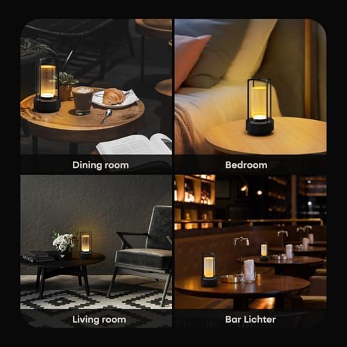 Rechargeable Cordless Small Metal Table Lamp, Stepless Dimming, 3-Color - Image 4