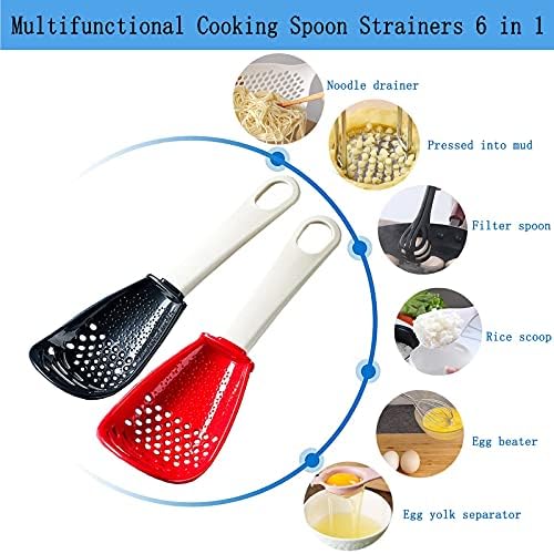 Cupid's Arrow 6in1 Multifunctional Kitchen Cooking Spoon - Egg Yolk Separator, Grater, Masher, Colander, Skimmer, Scoop - Heat Resistant, Plastic, 8.86 x 2.75 x 1.79 inches - Image 2
