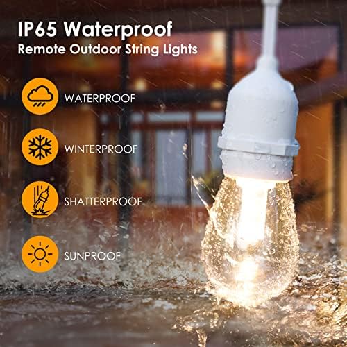 Mlambert 144FT(3x48FT) 3 Colors LED Outdoor String Light with Remote, White - Image 3