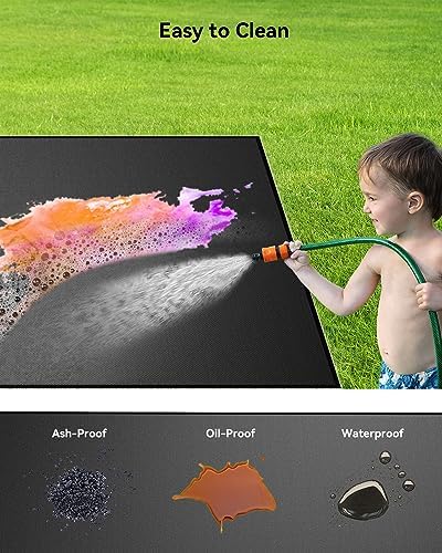29×29 inch Heavy Duty Large Under Grill Mats for Outdoor Grill, Double-Sided Fireproof, Waterproof, Oil Proof Deck and Patio Protector, BBQ Mat Grill Floor Mats Fireplace Fire Pit Mat - Image 4