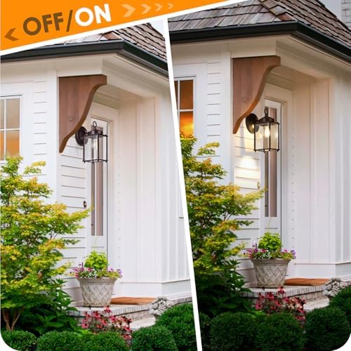 MATAMEYE Outdoor Wall Lantern, Exterior Waterproof Wall Sconce Light Fixtures, Dark Chocolate Front Door Lighting, Anti-Rust Porch Lamp, 2 Pack - Image 5
