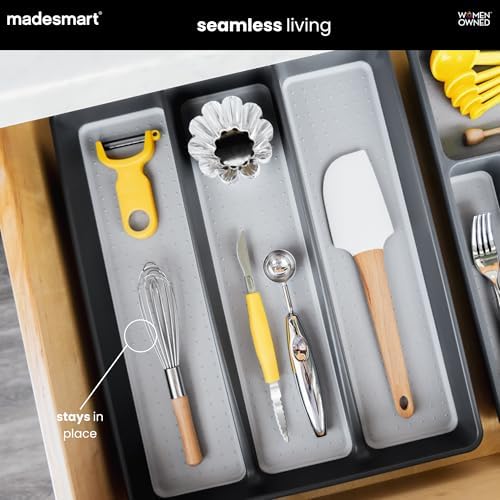 madesmart Classic 3 Compartment Utensil Tray, Granite - Image 2