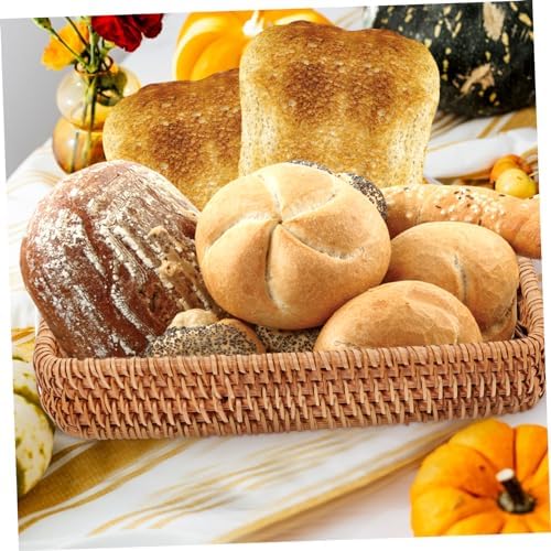 MAGICLULU 5pcs Rattan Storage Basket for Bread and Fruits Rustic Woven Organizer for Sundries for Picnics Weddings and Home Decor Craftsmanship Neat Edges - Image 6