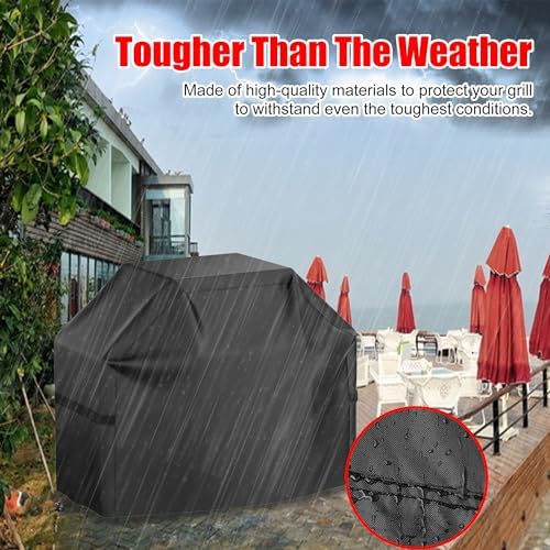 BBQ Grill Cover, Waterproof, Weather Resistant, Rip-Proof, Anti-UV, Fade Resistant, with Hook-and-Loop Straps, Gas Grill Cover for Most Grills, 48 inch, Black - Image 5