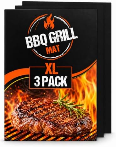Linda's Essentials Extra Large Grill Mats for Outdoor Grill Mat (3 Pack) - Reusable Heat-Resistant Grilling Mats for Outdoor Grill, Non Stick Grill Matt, Easy Clean BBQ Mats for Outdoor Grills by LindasEssentials