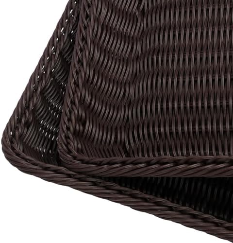 Poly Wicker Baskets 4 Pack 16 inch Coffee Large Wicker Baskets Storage – Rustic, Durable & Easy-Cleaning Bread Baskets, for Home, Restaurant & Hotel Use - Image 3