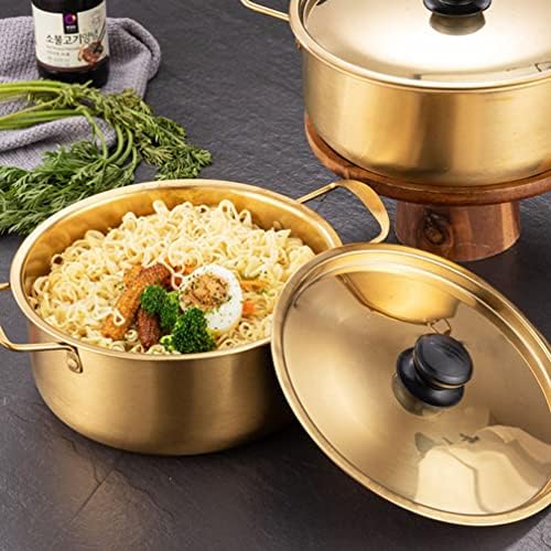 Kichvoe Stainless Steel Noodle Pot with Lid 11.02X7.87X3.54In Portable Cooking Pot for Camping Hiking Picnics Lightweight Ramen Soup Porridge Cooker - Image 3