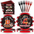 96Pcs Pirate 4th Birthday Party Decorations for Boys, Serve 24 by Greencian