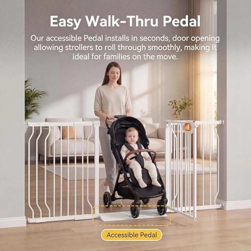 76.4-85.5 Inch Extra Wide Baby Gate for Stairs Doorways - Image 6