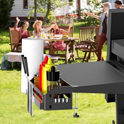 Griddle Caddy for Blackstone Griddles 17"/22"/28"/36"/Prep Cart, Space Saving Blackstone Griddle Accessories, BBQ Grill Storage Organizer with Magnetic Tool Holder & Paper Towel Holder & J-Hooks - Image 6