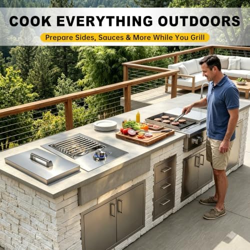 Built-In Single Side Burner for Outdoor Kitchen, 17,500 BTU Liquid Propane - Image 2