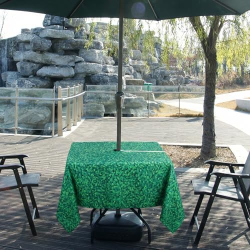 EHouseHome Outdoor Indoor 60inch SquareTablecloth with Umbrella Hole and Zipper, Waterproof Zippered Patio Table Cloths, Spring/Summer Table Covers for Backyard Circular Table/BBQs/Picnic - Image 3