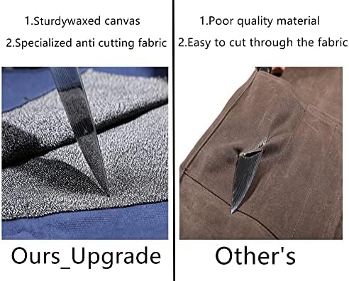 Denifiter Knife Roll, Knife Cases Organizer-Durable Waxed Canvas With Cut Resistant Lining -5 Pockets (Khaki) - Image 2