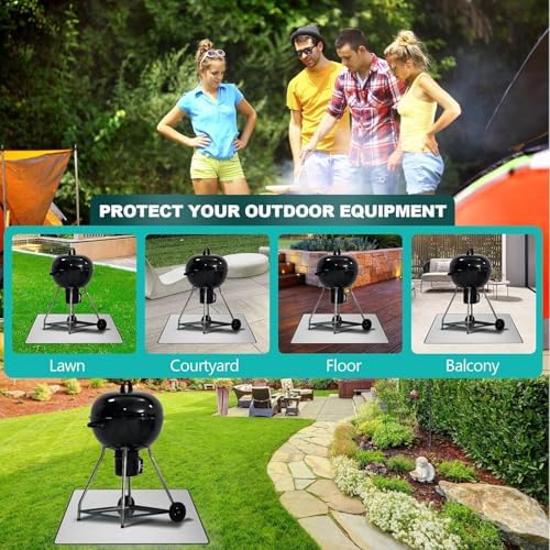UBeesize 48x40 Inch 4-Layer Grill Mat, Heavy Duty Under Grill Mat for Charcoal & Gas Grills, Fire Pit Mat, Deck Protector, Heat Resistant to 2000°F, Waterproof Oil Proof, Reusable & Easy to Clean - Image 5