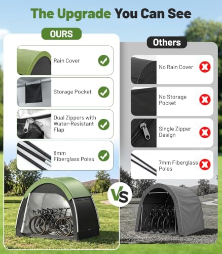 Housolution Anti-Theft Bike Storage Tent with Rain Cover for 2-3 Bikes - Image 6