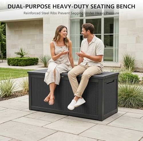 Outdoor Storage Box,320 Gallon Waterproof Deck Box [Upgraded 3.0] - Image 6