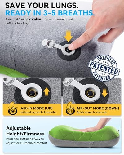 Hikenture Camping Pillow with Removable Cover, Ultralight Inflatable Pillow - Image 6